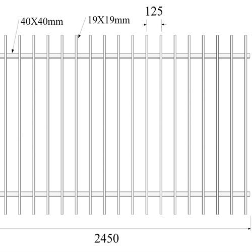 45° Mitred Picket Fence 1500mmx2450mm -BMP