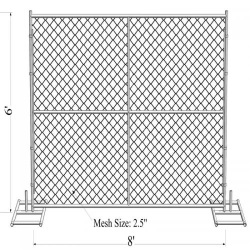 6x8 Chain Link Fence Panels: Temporary Fencing